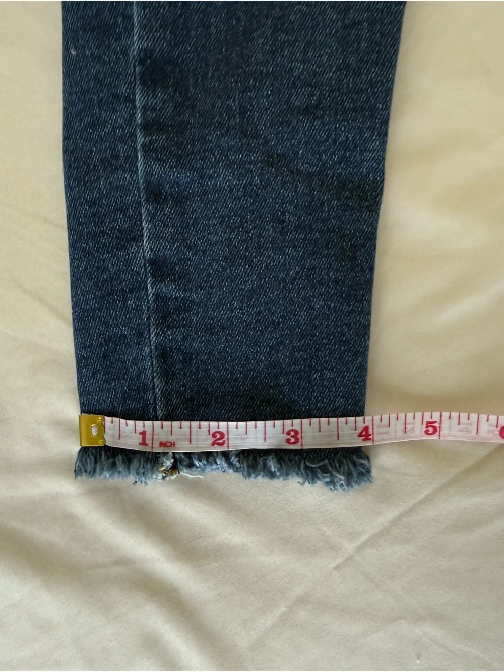 We The Free // Free People Dark Indigo Skinny Jeans with Frayed Hem Women’s 25